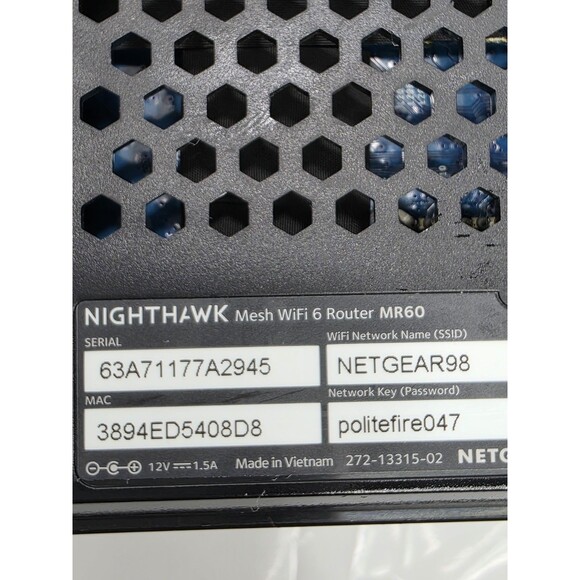 Netgear Nighthawk MR60 WiFi 6 AX1800 Mesh Router + 2 MS60 Satellites (2 Cords) - Picture 7 of 8